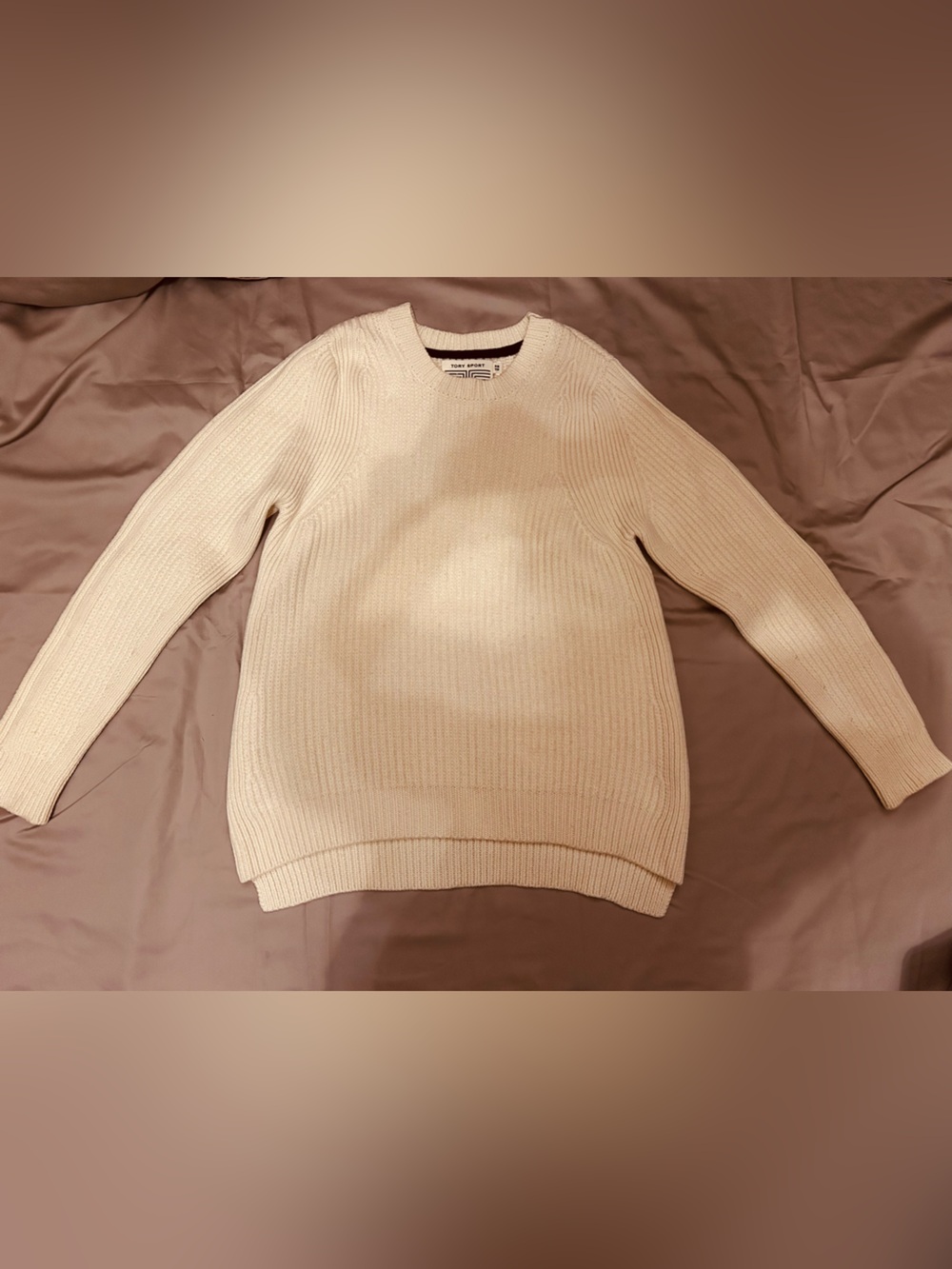Tory Butch Sport ribbed sweater in cream color Size XS
